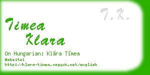 timea klara business card